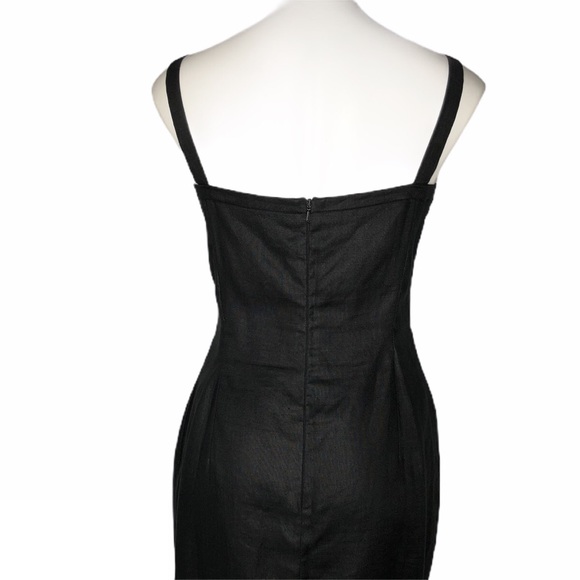 Vintage Pia Rucci Black Sleeveless Linen Dress - Picture 6 of 10